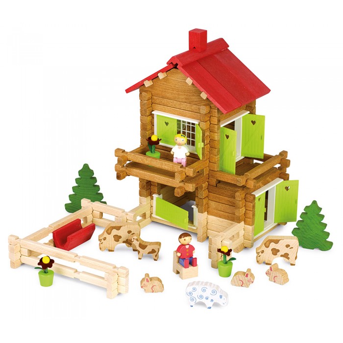 Mon chalet en bois - 175 pièces - Coffret en bois en bois naturel et teinté