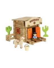Far west - sheriff - 80 pièces en bois naturel et teinté