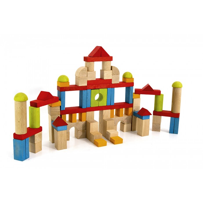 TOOKYLAND Blocs de Construction en Bois - 50pcs - Ensemble de Jeu