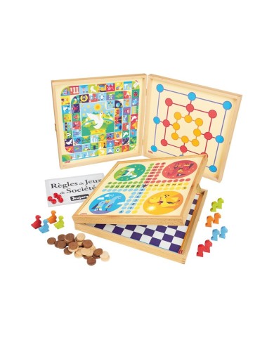 Coffret de Jeux classiques - 50 règles - pions en bois