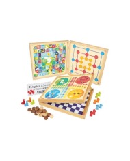 Coffret de Jeux classiques - 50 règles - pions en bois Coffret de Jeux classiques - 50 règles - pions en bois