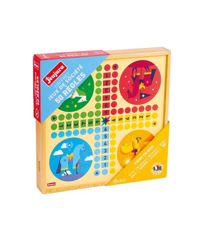 Coffret de Jeux classiques - 50 règles - pions en bois