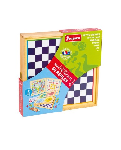 Coffret de Jeux classiques - 50 règles - pions en bois