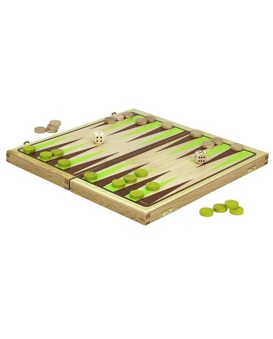 Jeu de backgammon - coffret pliant en bois Jeu de backgammon - coffret pliant en bois