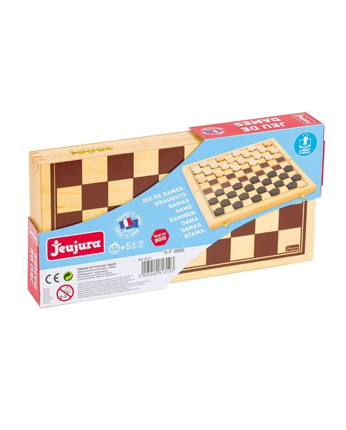 Jeu de dames - coffret pliant en bois