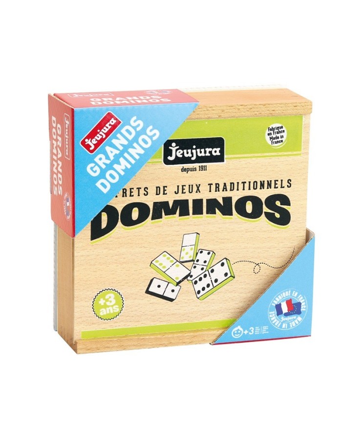 Jeu de grands dominos en bois - coffret en bois