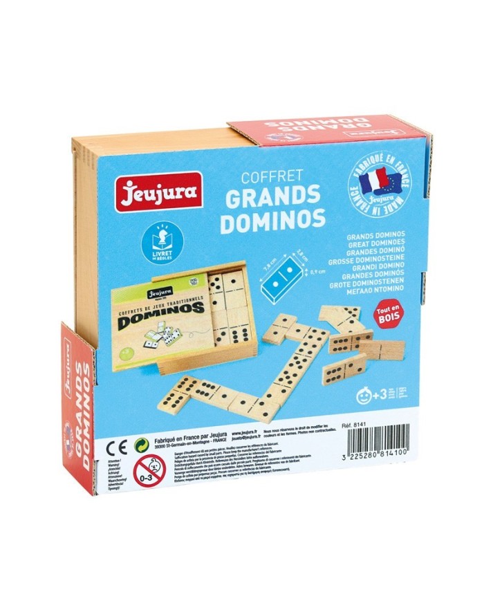 Jeu de grands dominos en bois - coffret en bois