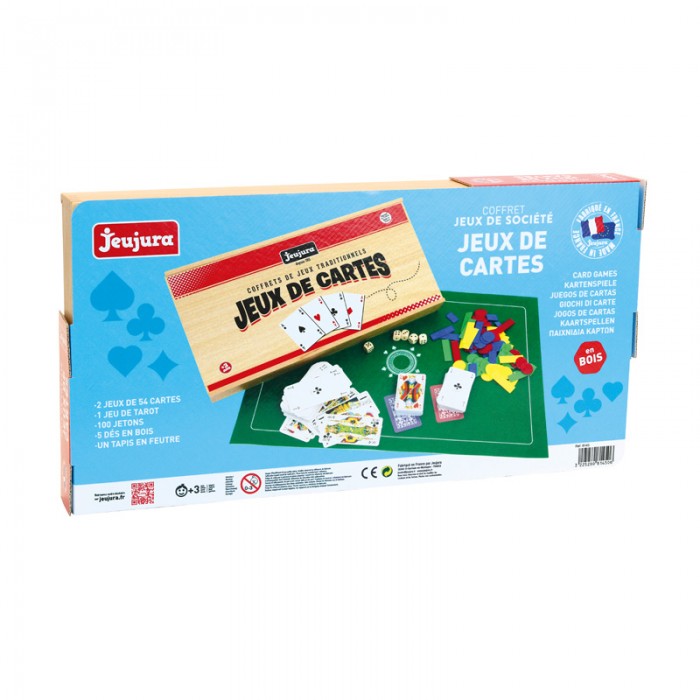 Coffret de jeux de cartes coffret en bois Tarot, bridge, belote