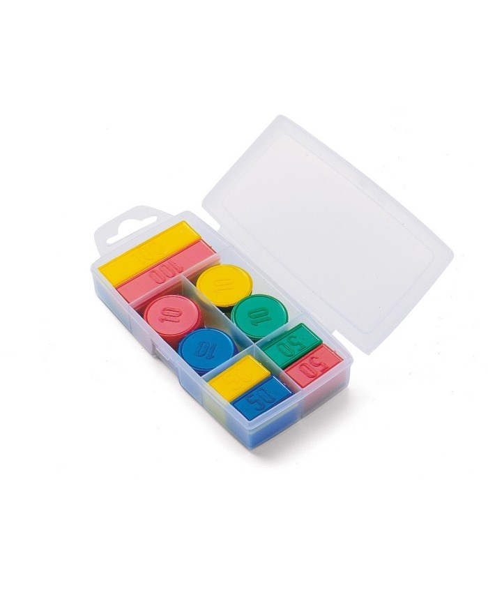 Boîte 100 jetons en plastique Boîte 100 jetons en plastique
