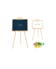 Chevalet créatif en bois - ardoise réversible - nombreux accessoires Chevalet créatif en bois - ardoise réversible - nombreux accessoires