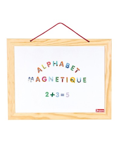 Ardoise en bois - abc et chiffres - 58 x 45 cm