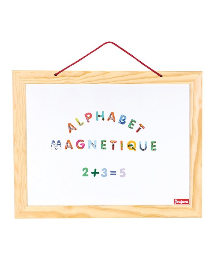 Ardoise en bois - abc et chiffres - 58 x 45 cm