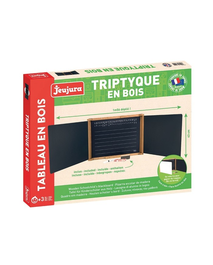 Triptyque en bois - teinté chêne