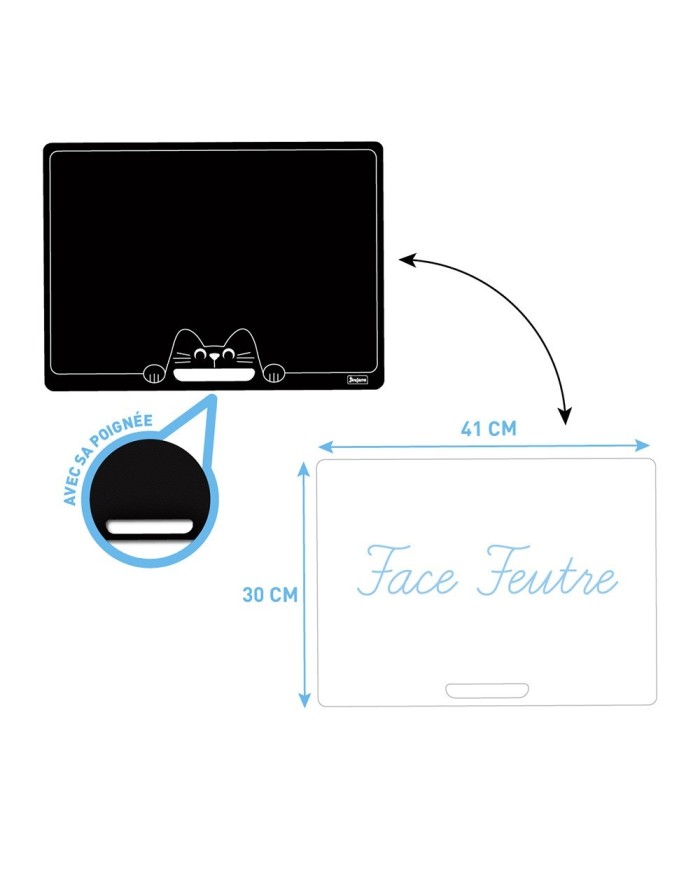 Ardoise réversible chat - 41 x 30 cm Ardoise réversible chat - 41 x 30 cm