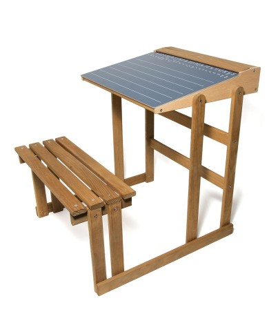 Bureau d'écolier en bois - teinté chêne Bureau d'écolier en bois - teinté chêne