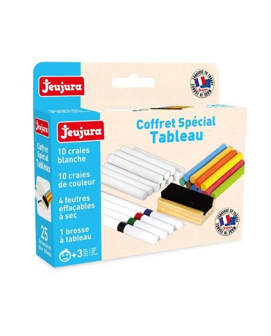 Coffret spécial tableau : craies, feutres, brosse à tableau Coffret spécial tableau : craies, feutres, brosse à tableau