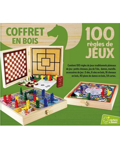 Coffret en bois 100 jeux Coffret en bois 100 jeux