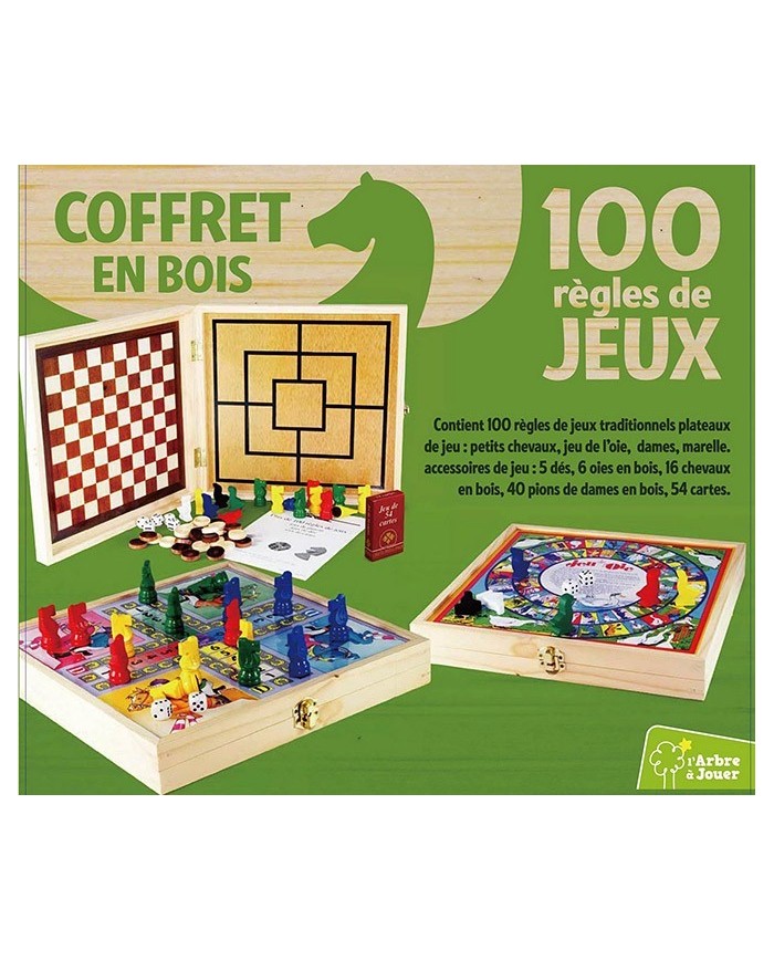Coffret en bois 100 jeux