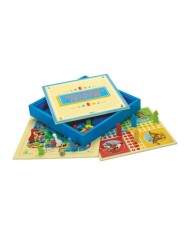 Jeux des petits chevaux et oie - coffret en bois - plateau réversible