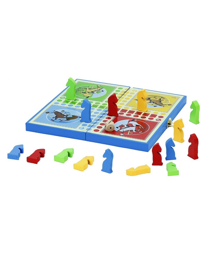 Jeu des petits chevaux - coffret en bois