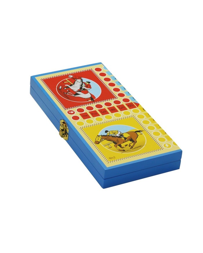 Jeu des petits chevaux - coffret en bois