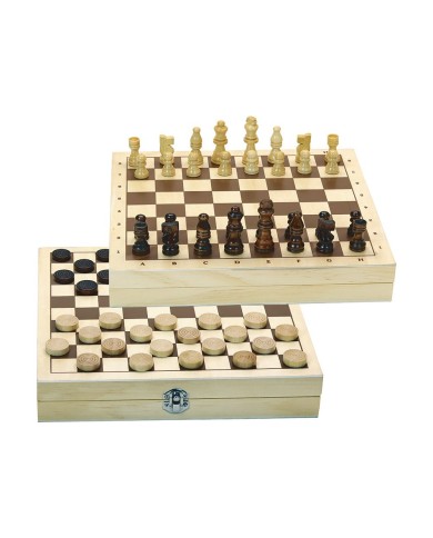 Jeux de dames et d'échecs - coffret en bois Jeux de dames et d'échecs - coffret en bois