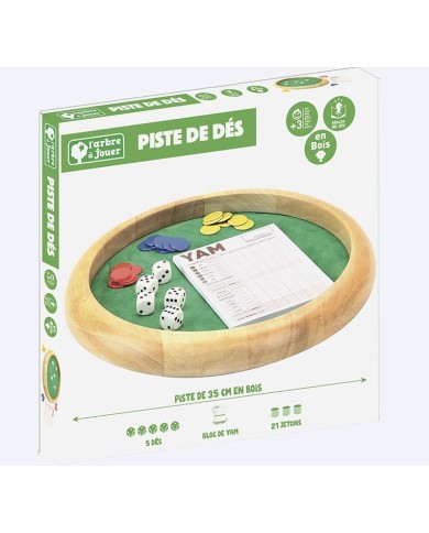 Piste de dés en bois - Yam - 421 - diamètre 35 cm Piste de dés en bois - Yam - 421 - diamètre 35 cm