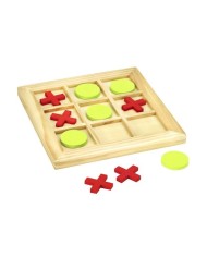 Jeu du tic tac toe en bois - pièces et plateau en bois.