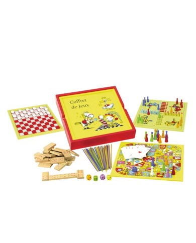 Coffret bois 100 jeux acidulé Coffret bois 100 jeux acidulé