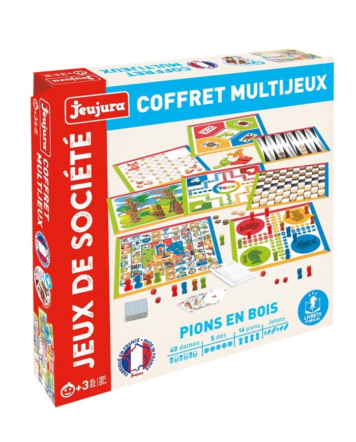 coffret multijeux de societe - pions en bois coffret multijeux de societe - pions en bois