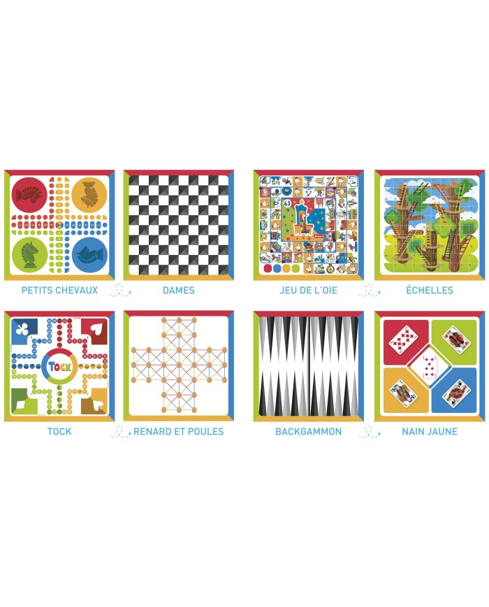 coffret multijeux de societe - pions en bois coffret multijeux de societe - pions en bois
