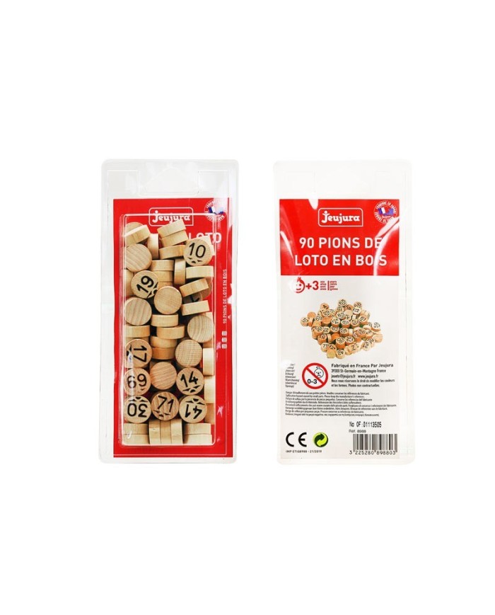 90 PIONS LOTO EN BOIS - Blister
