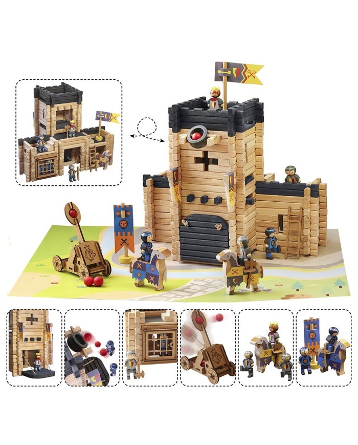 Château fort et catapulte -270 pièces - JeuJura - Jouets en bois Château fort et catapulte -270 pièces - JeuJura - Jouets en bois