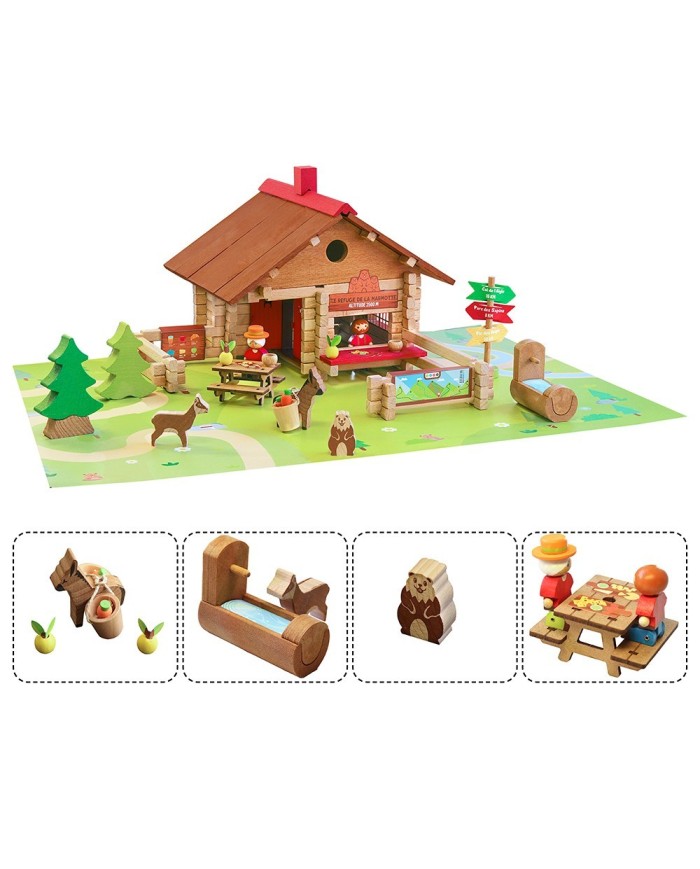 Le refuge de la marmotte - 150 pièces - JeuJura - Jouets en Bois Le refuge de la marmotte - 150 pièces - JeuJura - Jouets en Bois