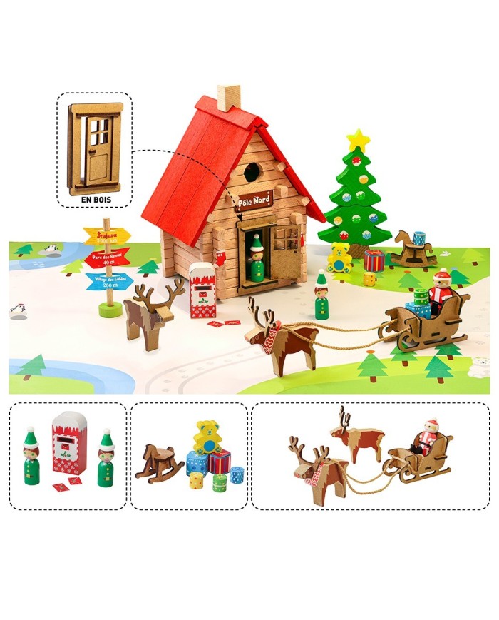 Le chalet de Noël - 90 pieces - JeuJura -Jouet en bois