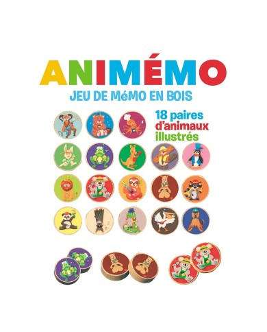 Animemo - jeu de memo - Jeujura - Jouet en bois Animemo - jeu de memo - Jeujura - Jouet en bois