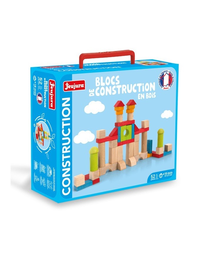 Blocs de construction - 52 pièces en bois - Fabriqué dans le Jura