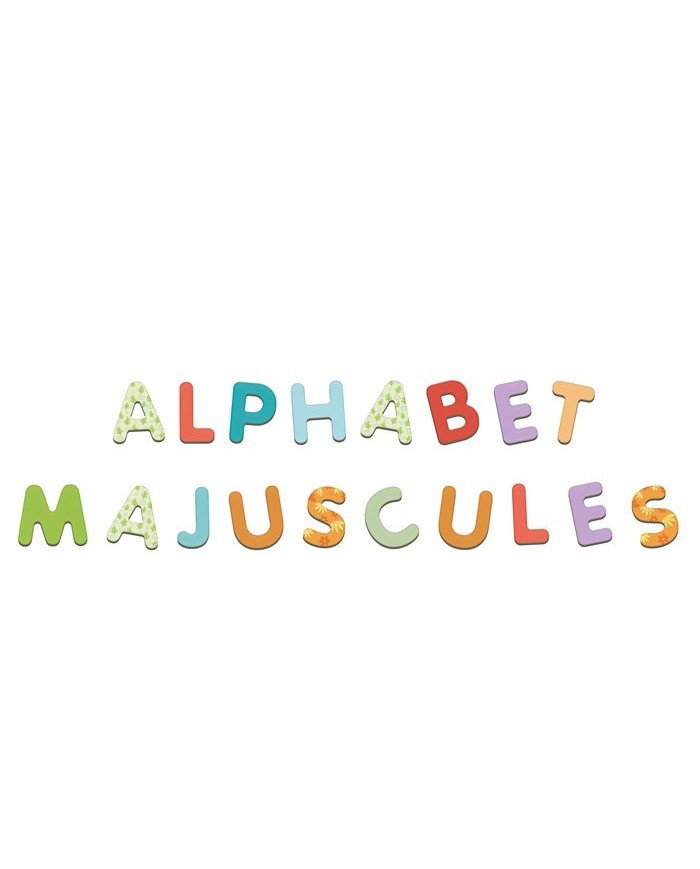 Magnets bois 50 lettres majuscules Magnets bois 50 lettres majuscules