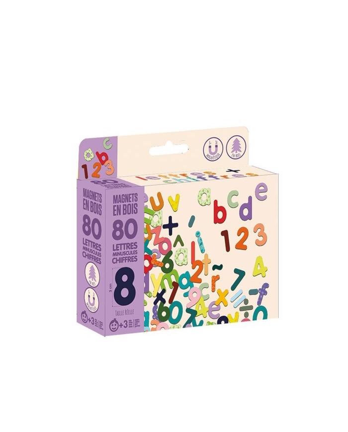 Magnets bois 80 lettres minuscules et chiffres Magnets bois 80 lettres minuscules et chiffres
