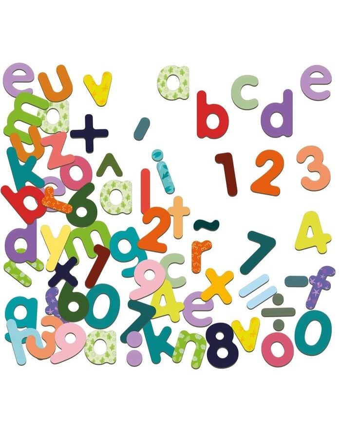 Magnets bois 80 lettres minuscules et chiffres Magnets bois 80 lettres minuscules et chiffres