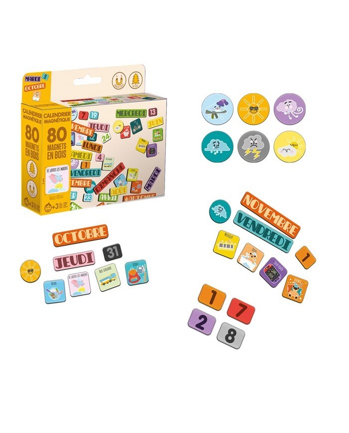 Magnets bois calendrier