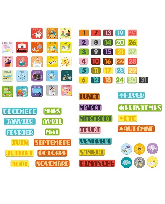 Magnets bois calendrier