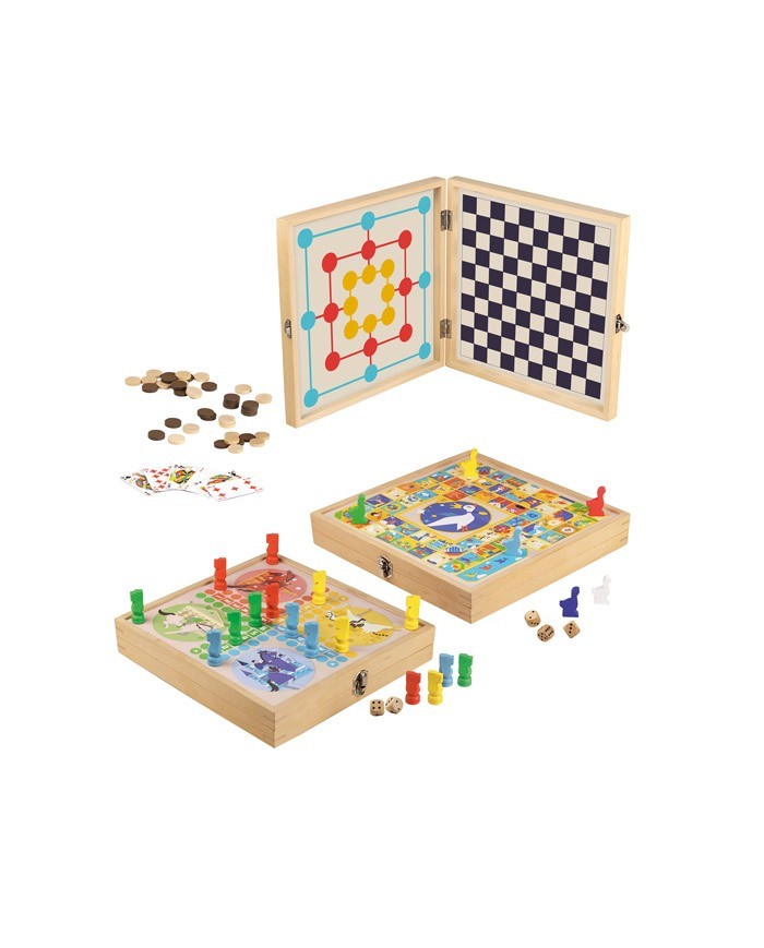COFFRET EN BOIS 100 JEUX