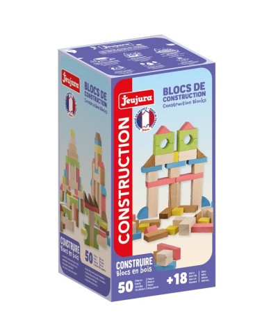 CONSTRUIRE - BLOCS DE CONSTRUCTION - 50 PIECES EN BOIS