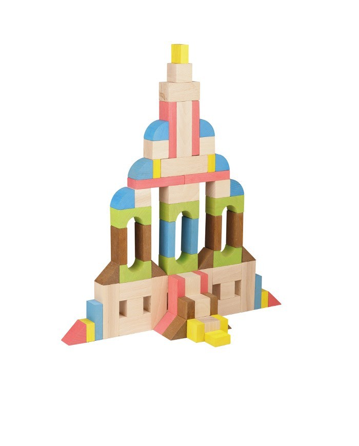CONSTRUIRE - BLOCS DE CONSTRUCTION - 80 PIECES EN BOIS