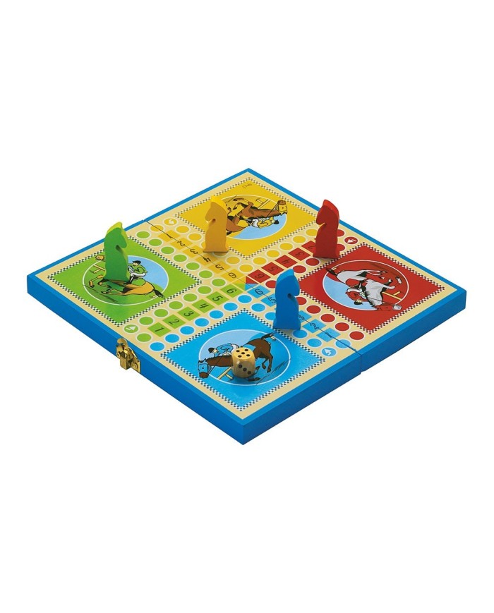 Jeu des petits chevaux - coffret en bois