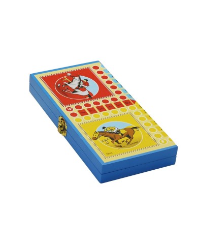Jeu des petits chevaux - coffret en bois